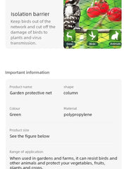 Garden Netting Green Woven Mesh Protect Plants Fruits Flowers Trees Stretch Fencing Durable Net Stops Birds Deer Animals