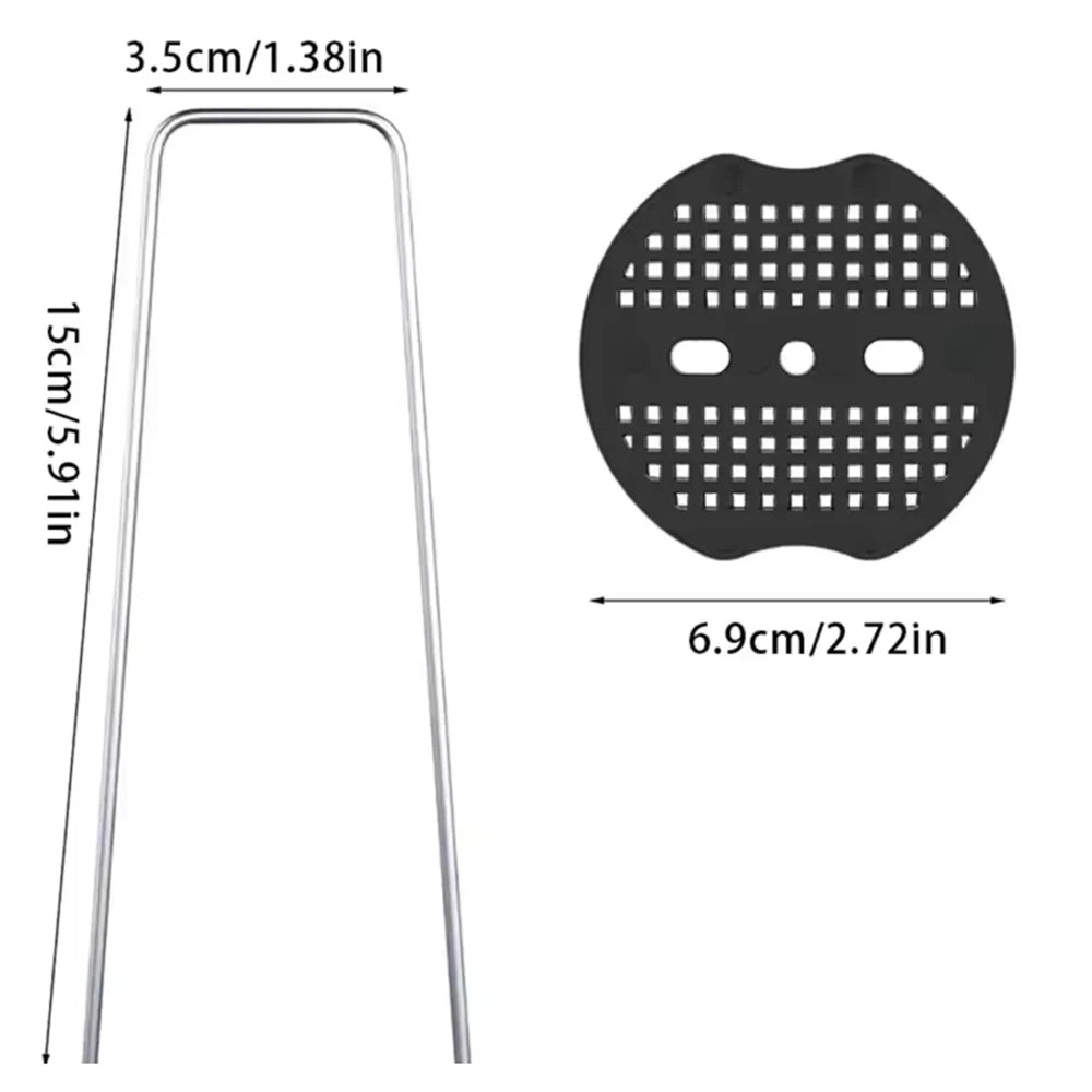 Garden Pegs 40/80Pcs U-shaped Ground Pegs with Buffer Washers for Securing Weed Landscape Fabric Netting Garden Lawn Accessories