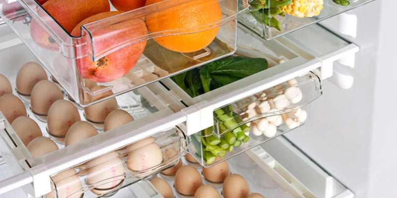 Hanging Fridge Storage Clear Refrigerator Shelves Organizer Eggs Fruits Vegetable Food Container Space Saving Kitchen Drawer Box