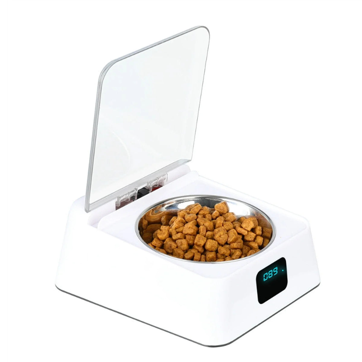 Automatic Cat Feeder with Infrared Sensor Cover Removable Bowl Battery Powered Intelligent Automatic Opening Lid Dog Feeder
