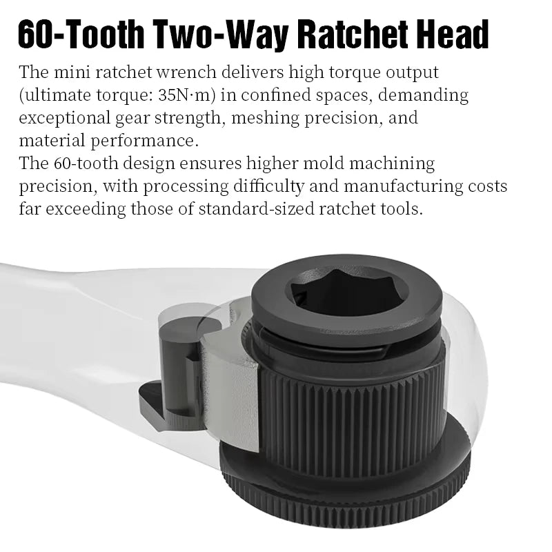 Two-Way Portable Ratchet Wrench set Portable 60 Tooth Ratchet Wrench Torque Screwdriver High Quality Bike Repair Tools