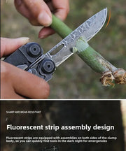 2025 New BHBT 19 in 1 Multi Tool Pliers with Damascus Blade Hoxagon Wrench Folding EDC Outdoor Camping Tools Home Repair