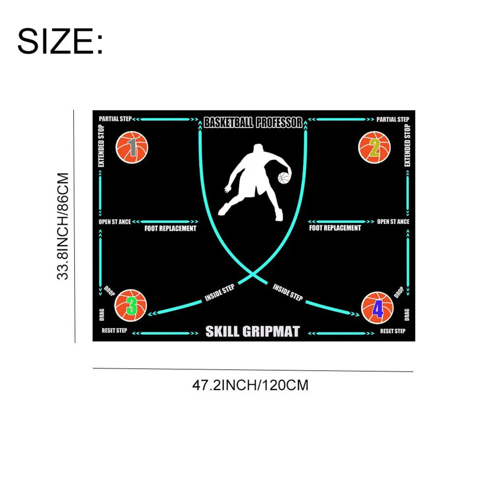 Basketball Practice Equipment Non-Slip Basketball Footstep Mat Basketball Training Mat for Youth and Adult Ball Control Training
