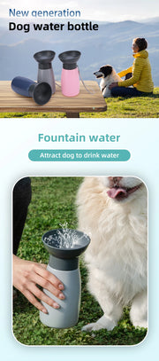 600ml Portable Dog Water Bottle Large Dogs High Capacity Fountain Water Dispenser Outdoor Dog Drinking Bowl Labrador Supplies