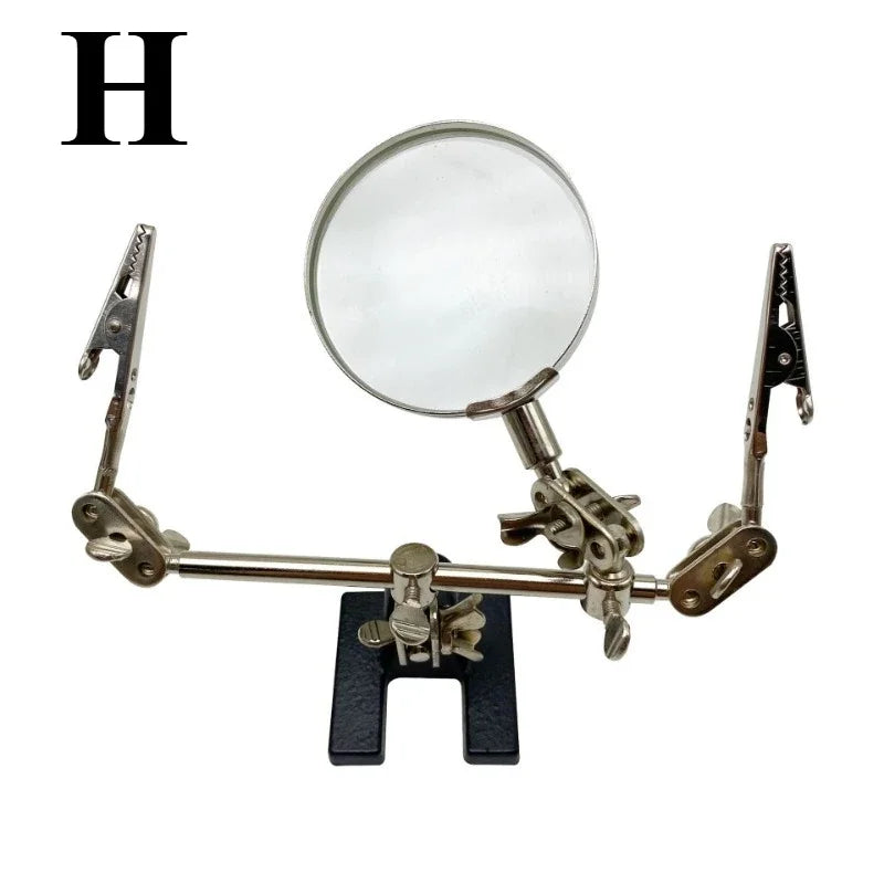 Professional Third Hand Tool with Adjustable Magnifying Glass Jeweler Soldering Clip Craft InlayWelding and PrecisionRepair Work