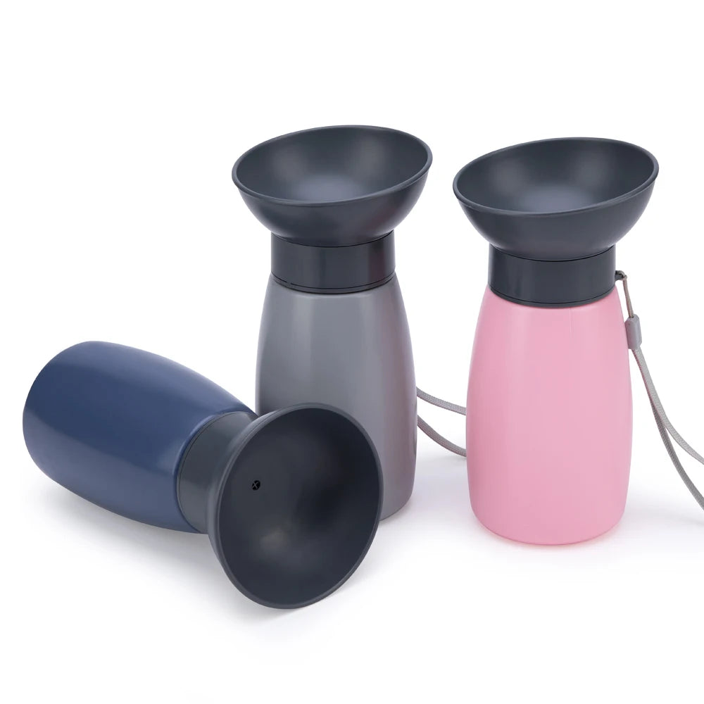600ml Portable Dog Water Bottle Large Dogs High Capacity Fountain Water Dispenser Outdoor Dog Drinking Bowl Labrador Supplies