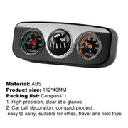 Survival Tools Car Thermometer Hygrometer Compass 3 in 1 Travel Hiking Accurate Navigation Ball Paste on Dashboard