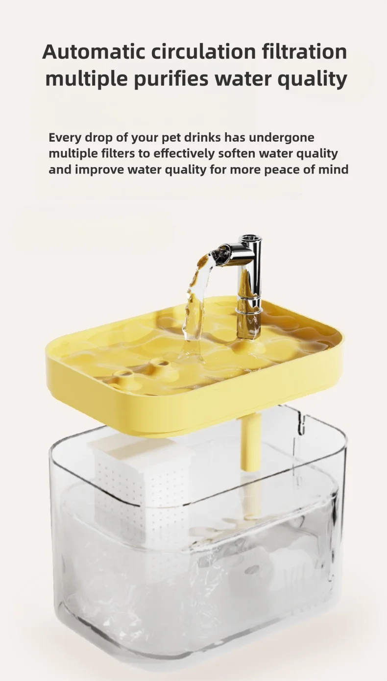 Cat Water Bowl Automatic Pet Fountain Cat Water Fountain Pet Water Dispenser Automatic Drinking Dispenser for Small Medium Pets