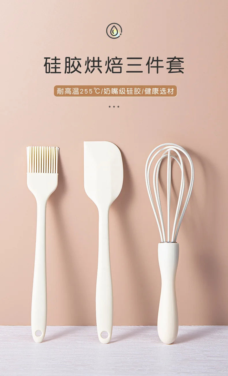 Silicone Baking Set Cake Cream Spatula Scraper Kitchen Household Egg Whisk Barbecue Oil Brush Gadget Kitchen Supplies