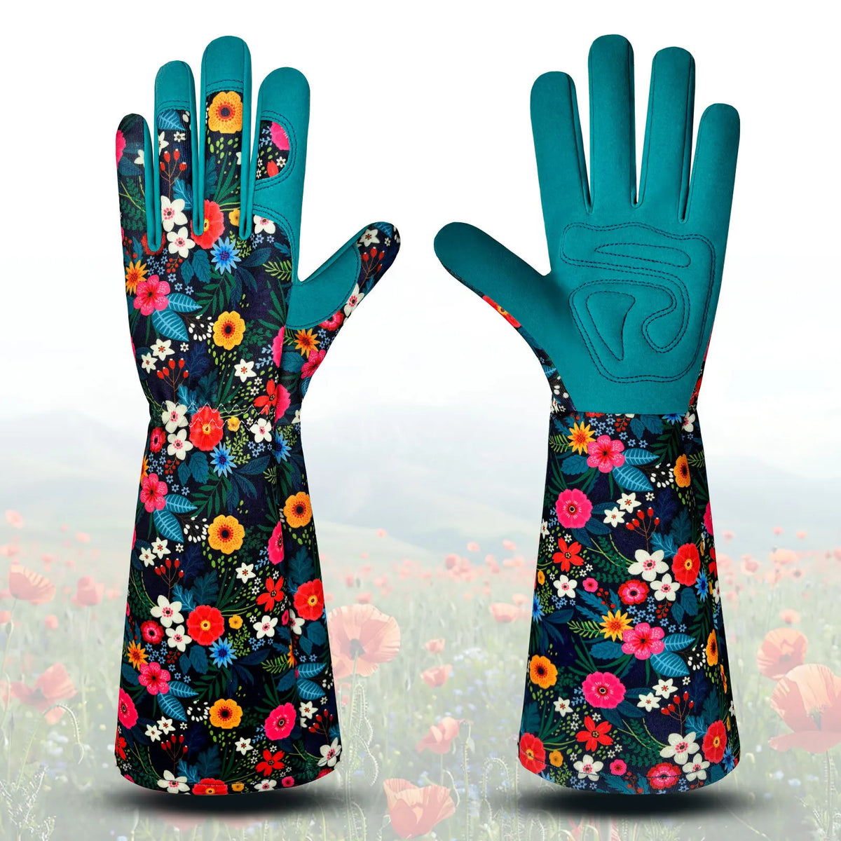 Gardening Gloves for Women Breathable Long Garden Gloves with Grip Thorn-Proof Leather Work Gardening Gloves