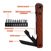 Multi-functional tools: right-angle ratchet screwdriver, ratchet wrench socket set, magic socket, EDC multi-tool folding knife