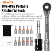 Two-Way Portable Ratchet Wrench set Portable 60 Tooth Ratchet Wrench Torque Screwdriver High Quality Bike Repair Tools