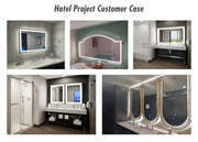 Smart Bathroom Mirror, Toilet, Washroom, Wall Mounted, LED Light Mirror, Anti Fog, Defogging, Bathroom Mirror, with Time Display