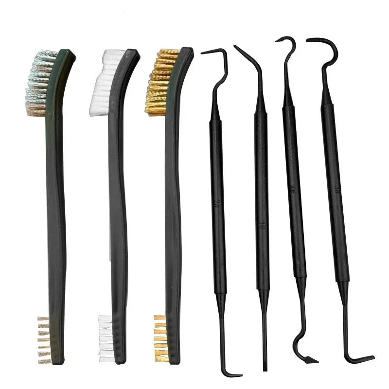 Cleaning Tool Double-end Mini Wire Brush Set Stainless Steel Brass Nylon Cleaning Polishing Detail Metal Rust Brush