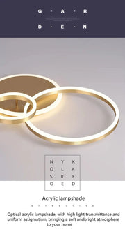 Smart Home Modern Round Design LED Ceiling Chandelier For Living Room Restaurant Bedroom Circle Rings Lighting Fixture Luminaire