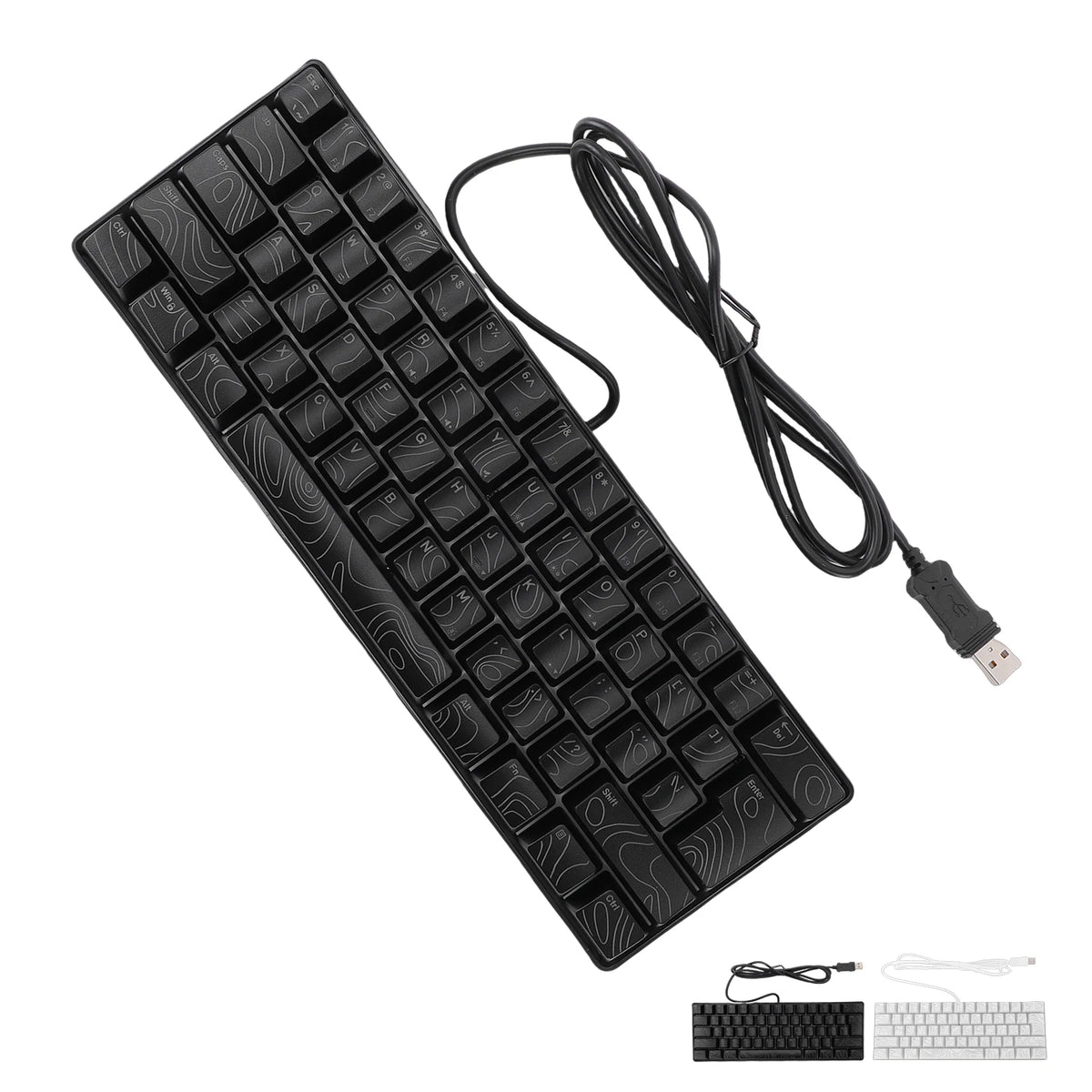60% Gaming Keyboard 61 Key RGB Gaming Keyboard Mechanical RGB Backlit Ergonomic Design Wired Keyboard Mechanical Gaming Keyboard