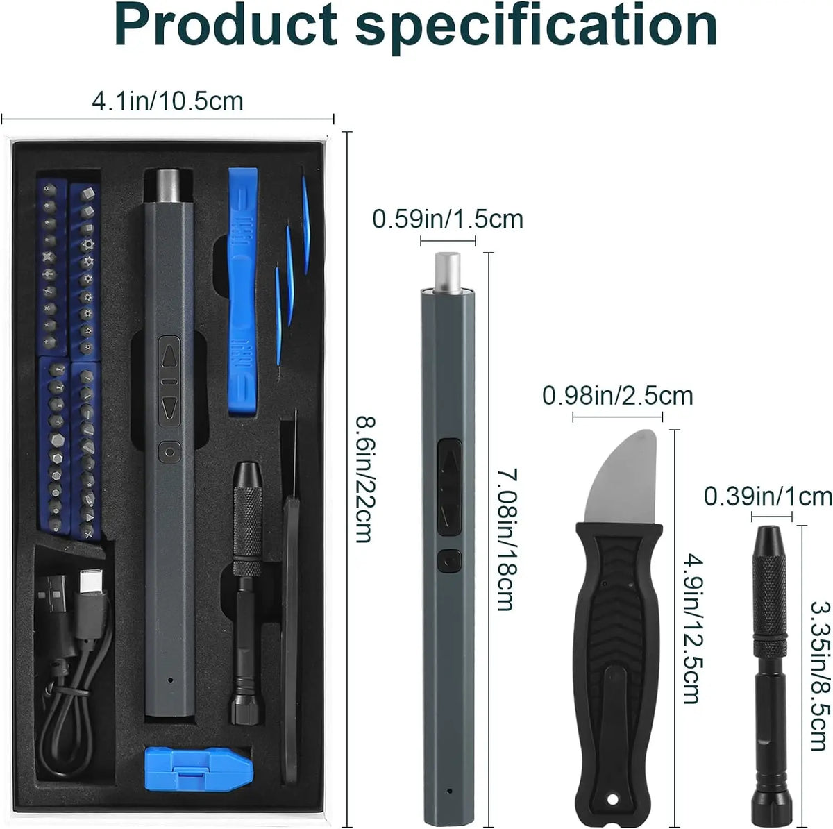 Cordless Electric Screwdriver Set 12/39/50 in 1 Precision Power Tool Magnetic Screw Driver Bit Fast Charging Repair Tool Kit