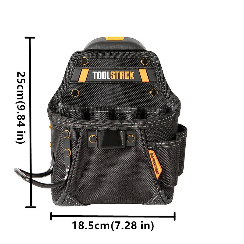 TOOLSTACK Mini Utility Toolkit Quality Hardwear Carpenter Work Tools Bag Quick-Hook Service Kit Hammer & Screwdriver Waist Pouch