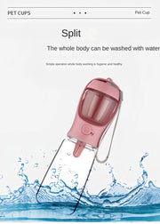 Dog Cat  Portable Feeding and Watering Supplies Portable Food Grade Material Dog Travel Pet Water Cup Bottle With Food Dispenser