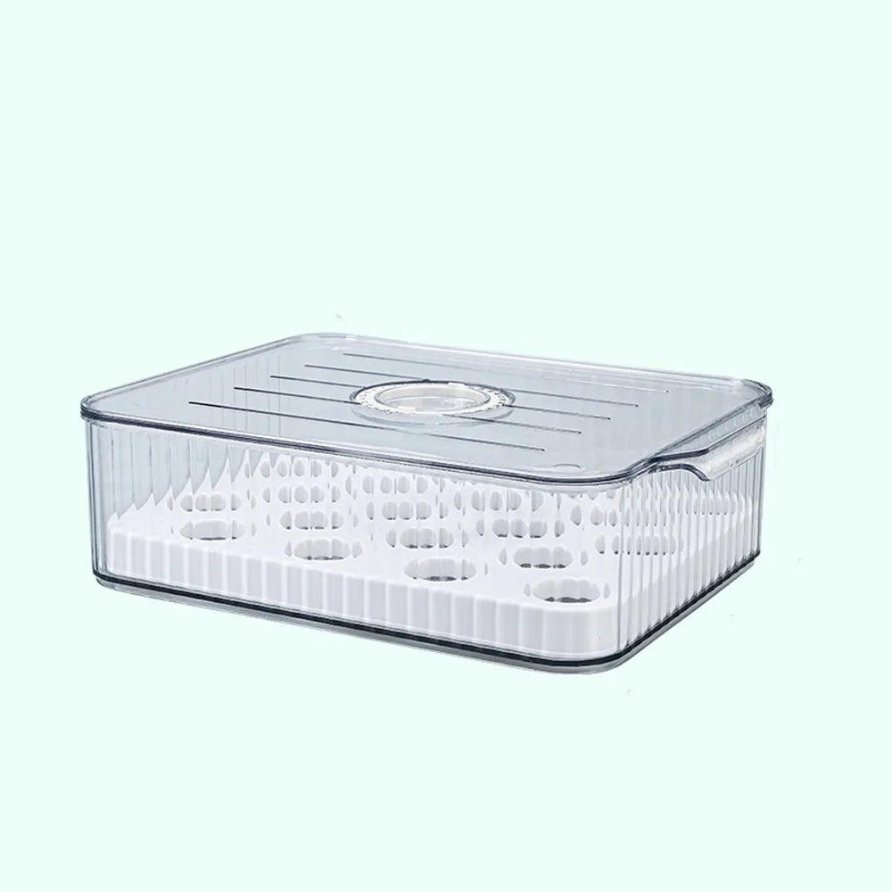 Food-Grade Refrigerator Storage Box Transparent with Lid Food Storage Containers Plastic Stackable Kitchen Organizer Camping