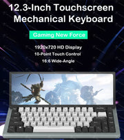 68 Keys Gaming Mechanical Keyboard 12.3'' IPS Touch Screen with Camera and Speaker RGB Support Hot Swappable  Ergonomic Design