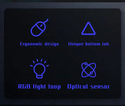 Latest high-quality ergonomic gaming mouse, suitable for desktop and laptop computers, 4-button USB RGB backlit mouse
