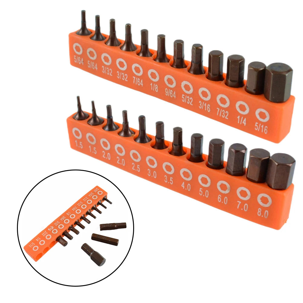12pc/24pc Screwdriver Bit Set 25mm 1/4in Hex Shank Security Magnetic Driver Bit Pneumatic Electric Screwdriver Bit Hand Tool Set