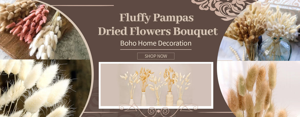 210 Pieces Bohemian Decoration in Dry Pampa Herb Lavender and Rustic Eucalyptus Home Decoration Wedding Room and Table Decor