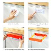 Kitchen Trash Rack Portable Cabinet Door Garbage Bags Holder Plastic Closet Garbage Storage Holder Kitchen Organizer Dish Rack
