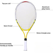 Hot Sale 23 Inch Special Tennis Racket for Teenagers Aluminum Alloy Tennis Racket Strong Nylon Wire for Children's Training 1pcs