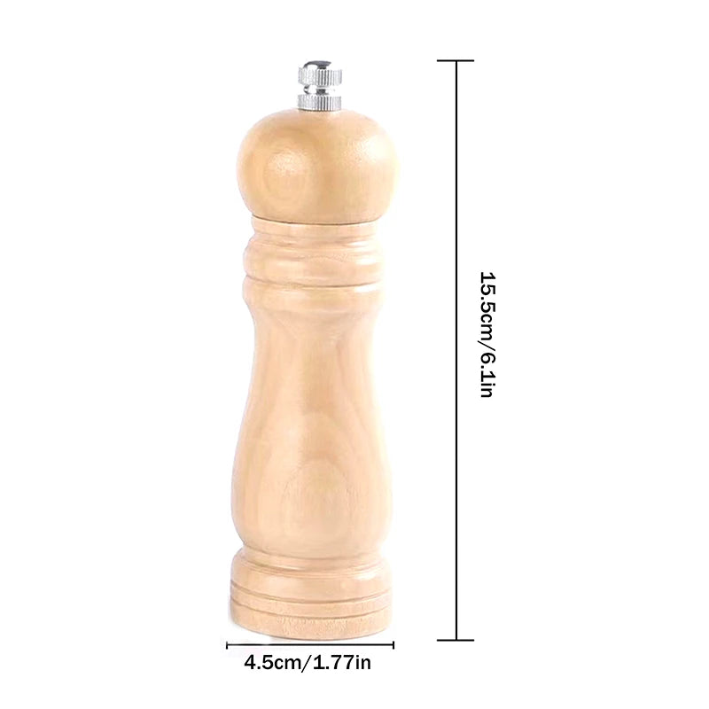 Kitchen Essential Wood Pepper Mill,Adjustable Grinder for Fresh Flavor,CeramicMechanism,Perfect Housewarming or Host Gift,3Sizes