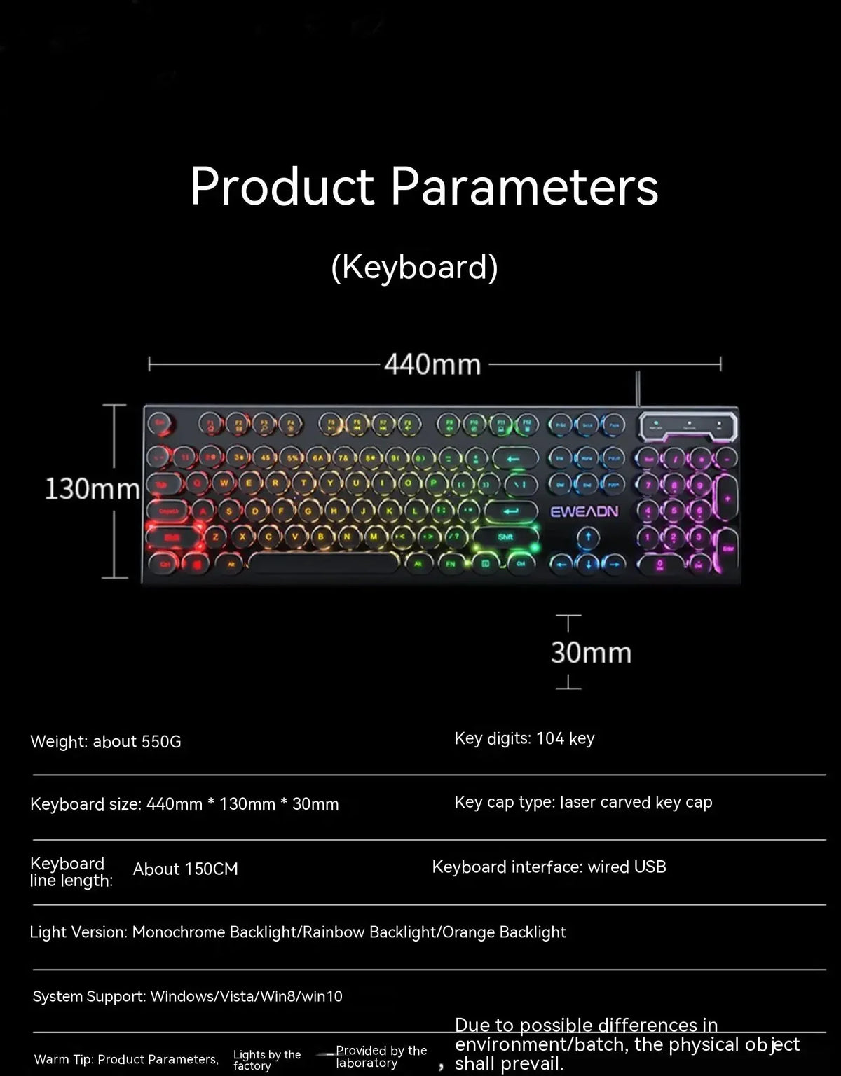 Eweadn GX330 Wired Keyboard Mouse Set Retro Punk ABS Keycaps Gaming Keyboard Mouse Headphones family Office PC Gamer Laptop Gift