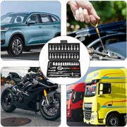 Professional Car Repair Tool Set Motorcycle Toolbox Set 46-Piece Set Car Repair Kit Ratchet Wrench Set Sockets Auto Repair Tools