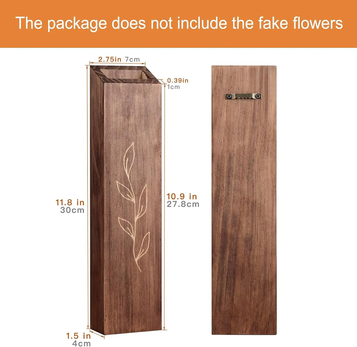 Indoor Living Room Bedroom Decoration Wooden Wall Flower Pot4Packaged Bohemian Style Farmhouse Pocket Vase Dried Flowers Artific