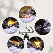 Professional Third Hand Tool with Adjustable Magnifying Glass Jeweler Soldering Clip Craft InlayWelding and PrecisionRepair Work