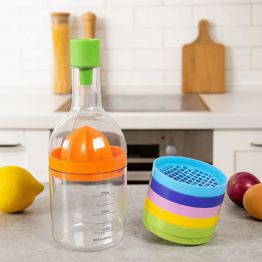 Plastic 8 in 1 Kitchen Tool Ginger Grater Squeezer Vegetable Cutter Opener Fruit Slicer Bottle-Shaped Kitchen Gadget Set Kitchen