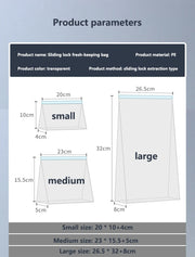Reusable Storage Bags, Zipper Lock Bags, Food Grade Transparent Storage Bags