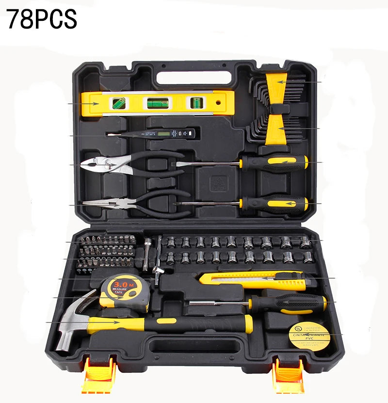 New Hardware Tool Set Combination Tool Set Multifunctional Household Use Manual Woodworking Toolbox Manual Repair Tool Sets