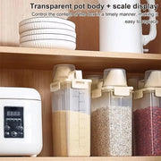 1PC sealed storage container 2.5L portable food storage box with lid suitable for storing grains, flour, rice in the kitchen