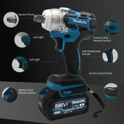 Makita  Brushless Electric Wrench Impact Wrench DTW600 Cordless Auto Repair Power Tools High Torque Rechargeable Tool