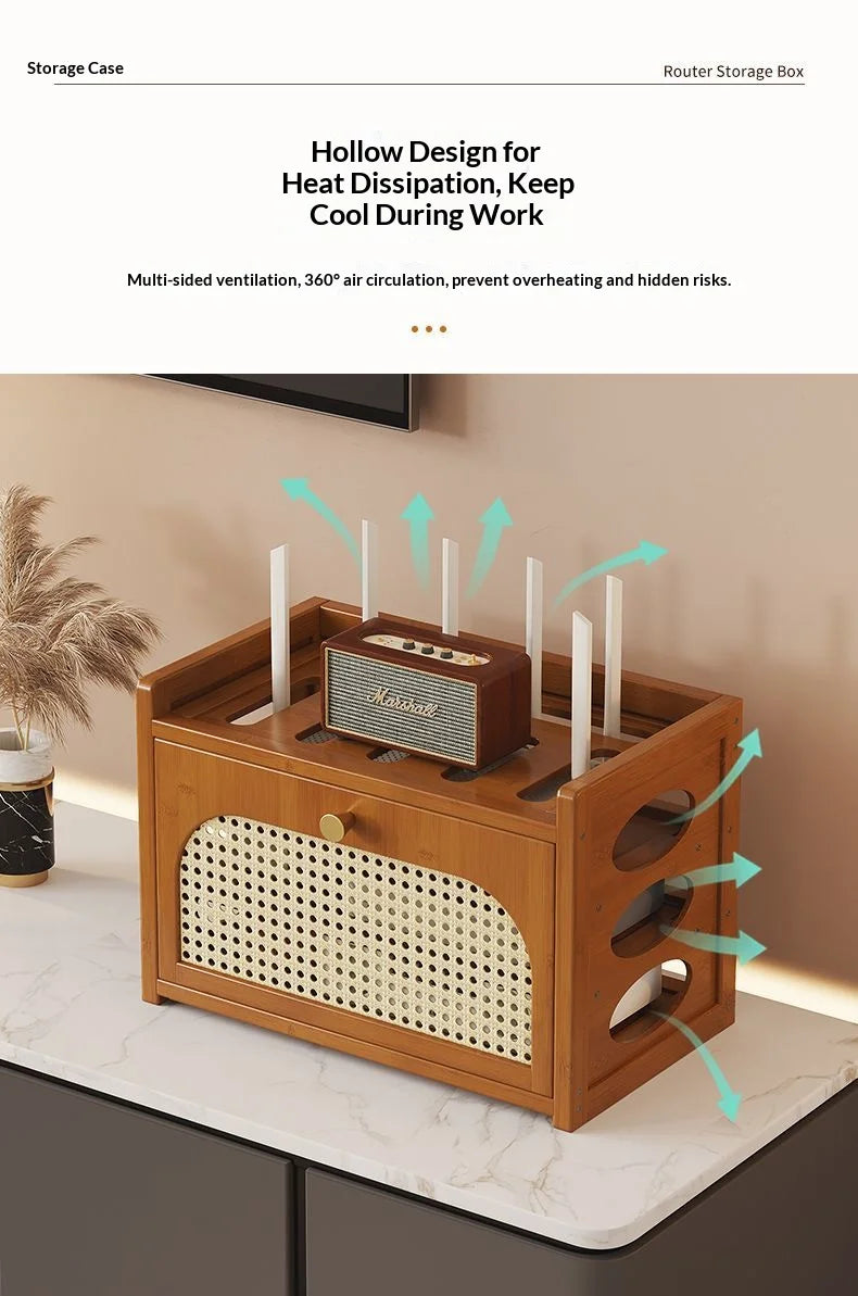 Living Room Wi-Fi Router Storage Rack, Home Tv Storage Box, Multi-Tiered Storage Rack, Office Storage Rack