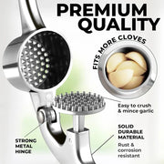 Kitchen Gadgets Garlic Press Stainless Steel Garlic Mincer Garlic Peeler and Cleaning Brush Ginger Peeler Household Tools