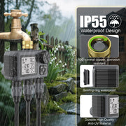 Garden Water Timer Irrigation System 3-Outlet Digital Garden Sprinkler Programmer Rain Delay Automatic Watering for Garden Lawn