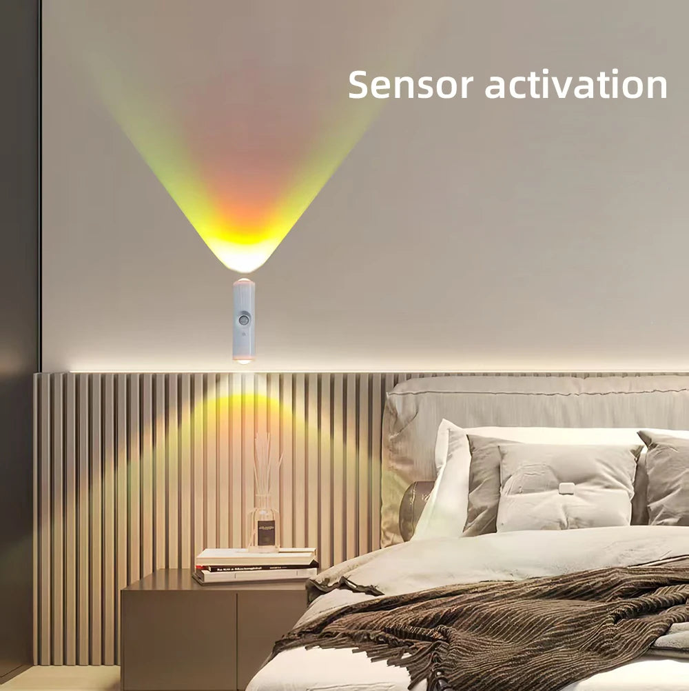 Smart Sensor Night Light Charging Wall Light Dimming AAtmosphere Light Suitable for Corridor Stairs Wardrobe Bedroom Bedside
