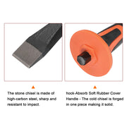 Masonry Chisel 9.8" 11.8" Pointed Head Rock 9.7" 11.4" Flat Head Rock Concrete Mortar Stone Brick Chisel with Hand Guard