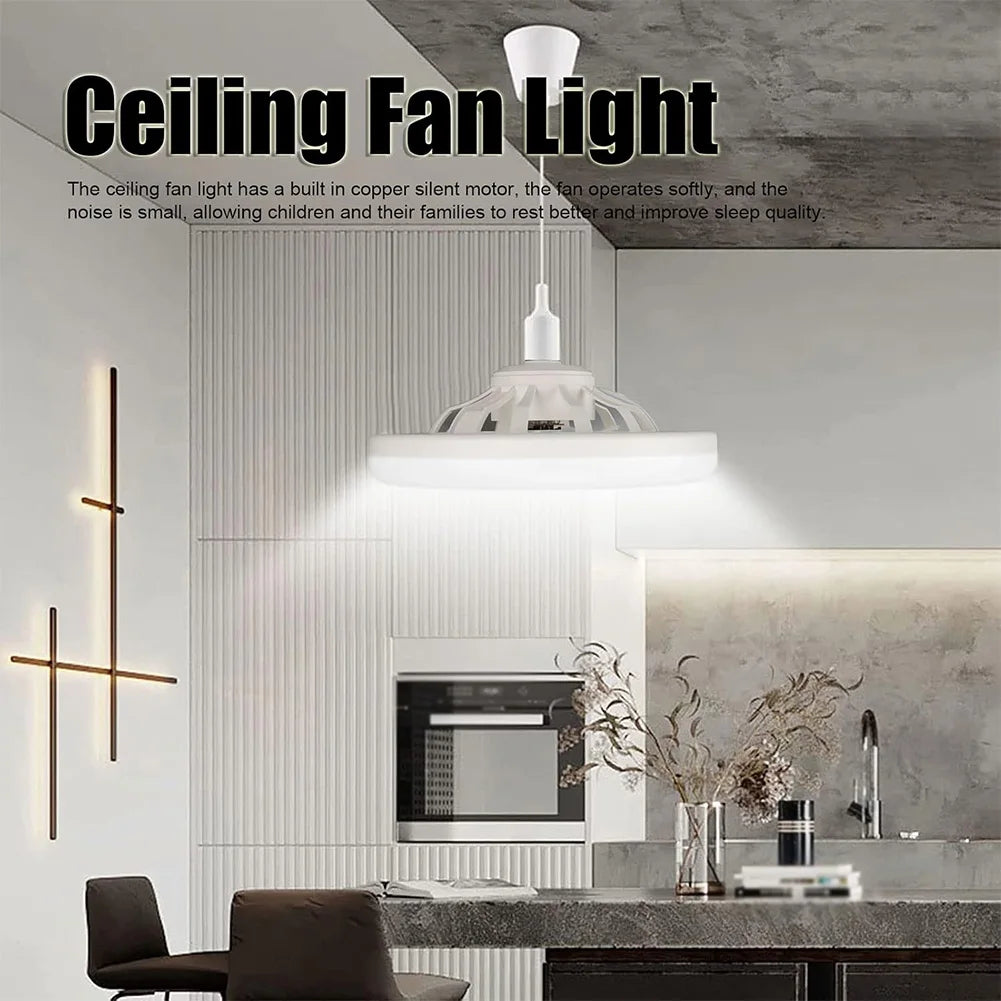 Smart Ceiling Fan 30W  Fans With Lights Remote Control Bedroom Decor Ventilator Lamp Air Invisible Blades Silent for Living Room