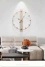 24 Inch 60cm Modern Simple and Atmospheric Living Room Large Wall Clock Nordic Light Luxury Wrought Iron Home Silent Wall Clock