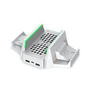 Cooling Stand for Xbox Series S with Dual Cooling Fan Dual Controller Charging Dock with LED Indicator and Extra Two 800mAh Rec