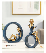 creative idea home accessories desk decoration Reading girl décoration miniature handicraft home decoration accessories  decor