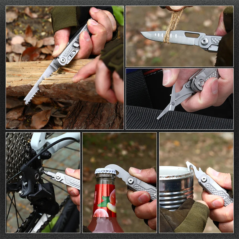 SWISS TECH 11 in 1 Mini Multitool Multi-function Tools with Scissors Screwdriver EDC Outdoor Survival Hand Tool